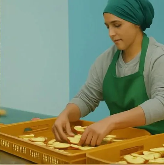 Préparation de chips de pomme — EcoVie Coopérative