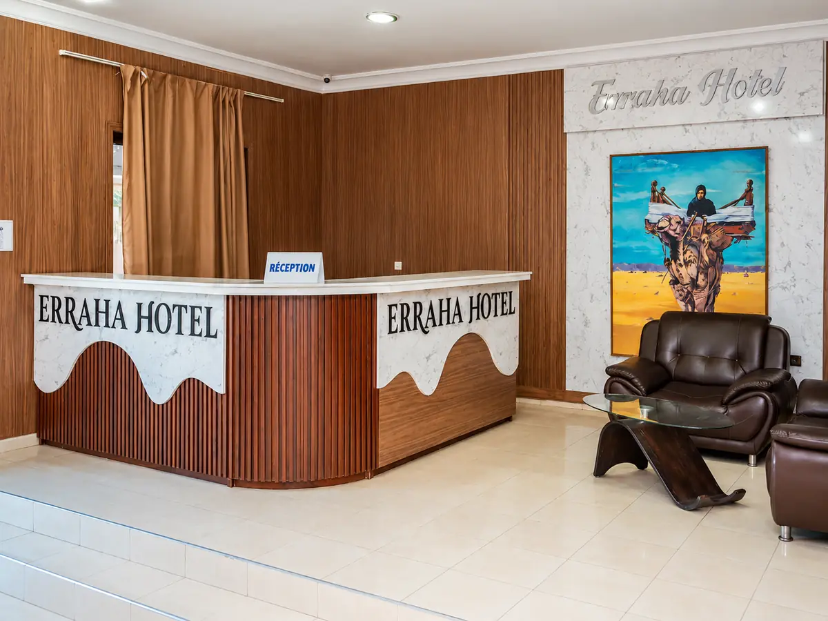 Réception de l’Erraha Hôtel à Dakhla