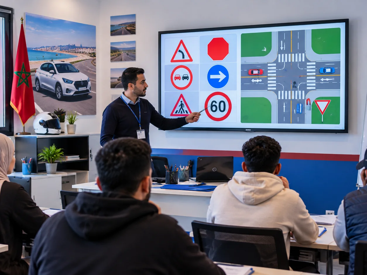 Cours théorique et apprentissage du code de la route à l’Auto École Fadili à Dakhla